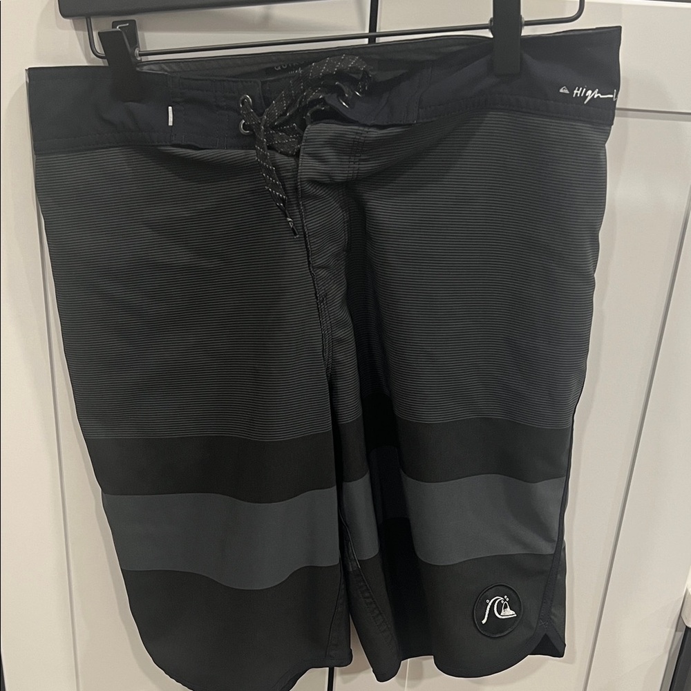 Quiksilver Men's Charcoal and Black Board Shorts